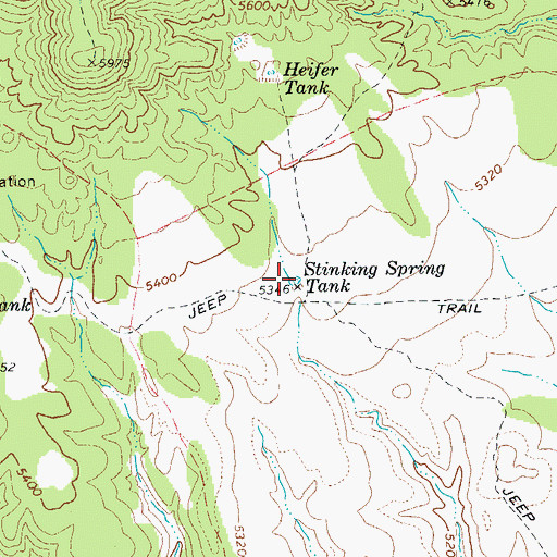 Topographic Map of Stinking Spring Tank, AZ