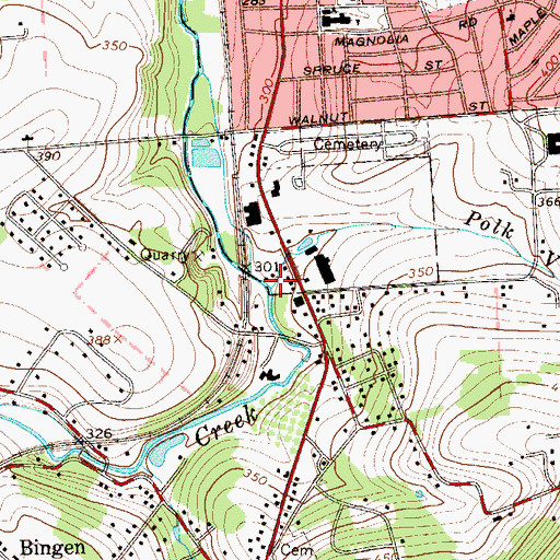 Topographic Map of Polk Valley Run, PA