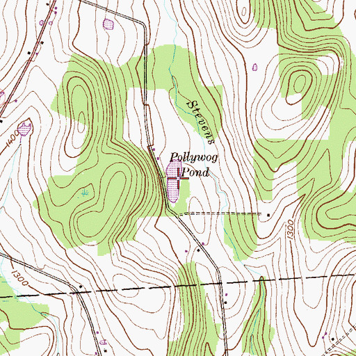 Topographic Map of Pollywog Pond, PA