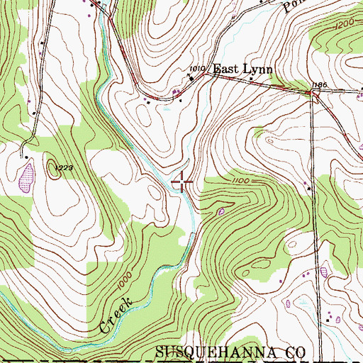 Topographic Map of Pond Brook, PA