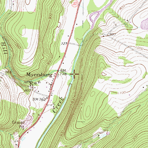 Topographic Map of Pond Hill Run, PA