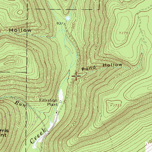 Topographic Map of Pond Hollow, PA