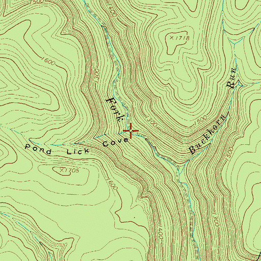 Topographic Map of Pond Lick Cove, PA