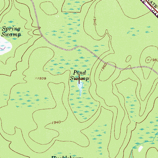 Topographic Map of Pond Swamp, PA
