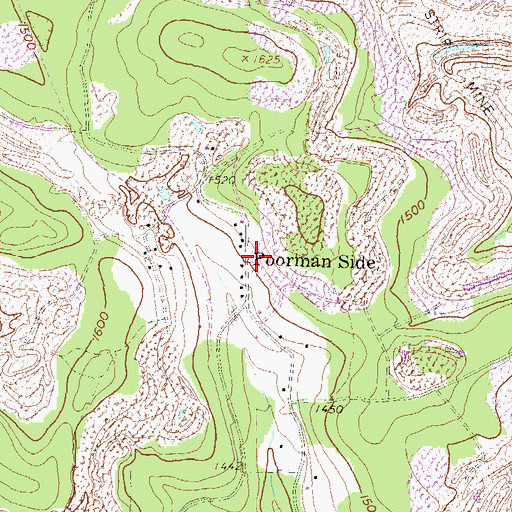 Topographic Map of Poorman Side, PA