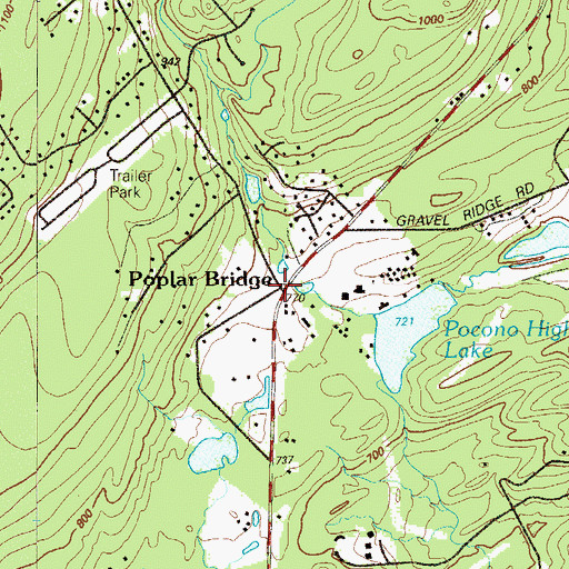 Topographic Map of Poplar Bridge, PA