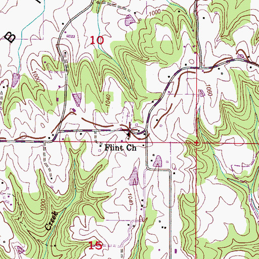 Topographic Map of Flint Creek Missionary Baptist Church, AL