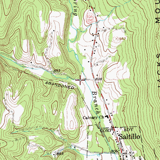 Topographic Map of Poplar Hollow, PA