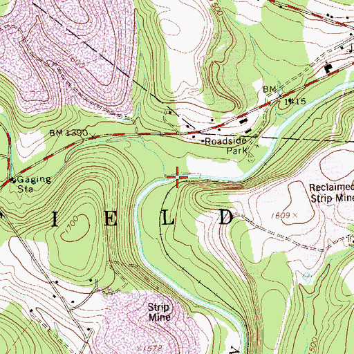 Topographic Map of Poplar Run, PA