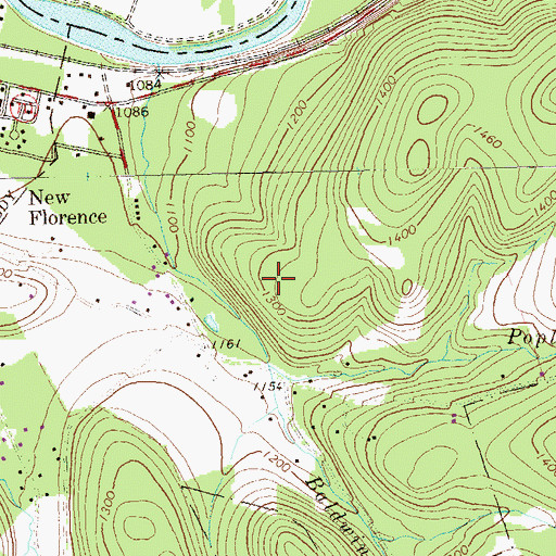 Topographic Map of Poplar Run, PA