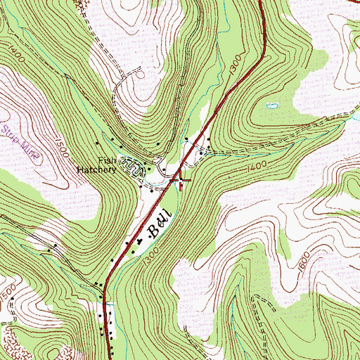Topographic Map of Poplar Run, PA