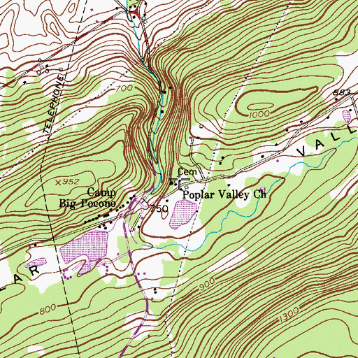 Topographic Map of Poplar Valley Church, PA