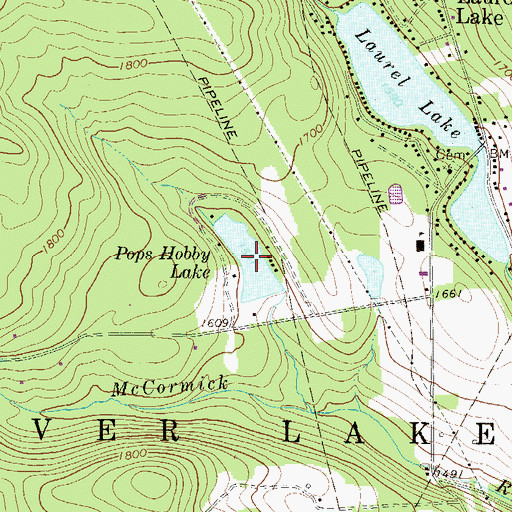 Topographic Map of Pops Hobby Lake, PA