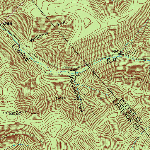 Topographic Map of Porcupine Hollow, PA