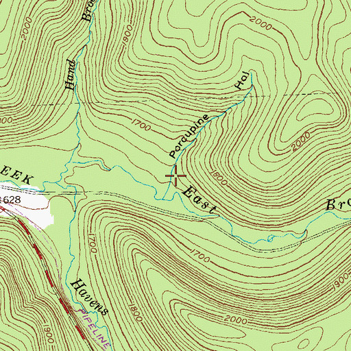 Topographic Map of Porcupine Hollow, PA