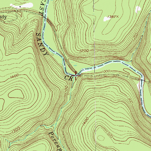 Topographic Map of Porcupine Run, PA
