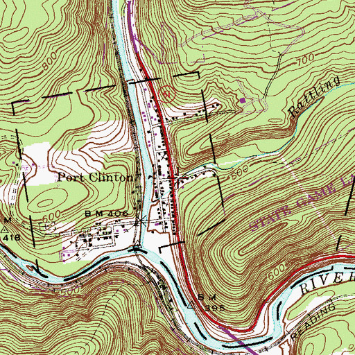 Topographic Map of Port Clinton, PA