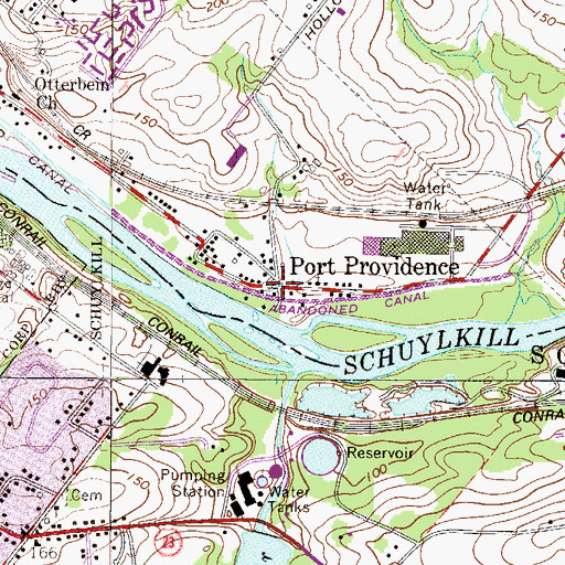 Topographic Map of Port Providence, PA