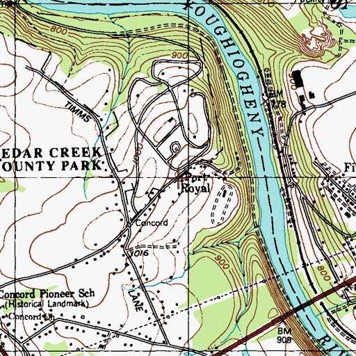 Topographic Map of Port Royal, PA