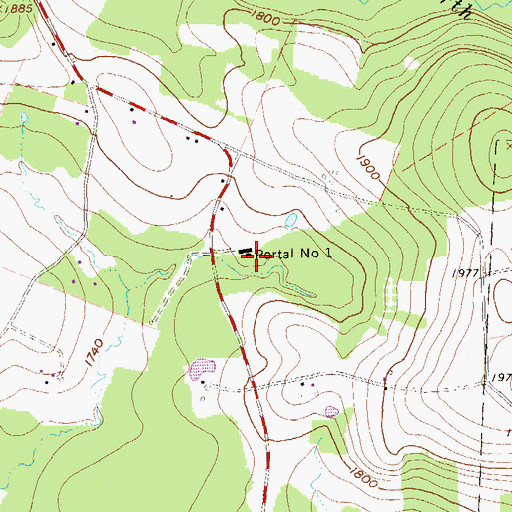 Topographic Map of Portal Number 1, PA