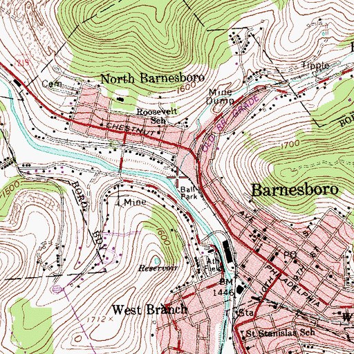 Topographic Map of Porter Run, PA