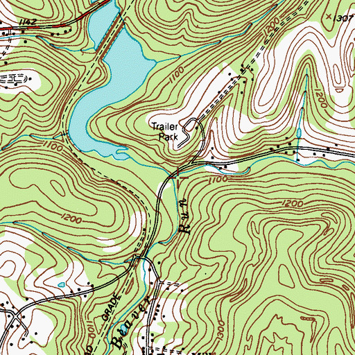 Topographic Map of Porters Run, PA
