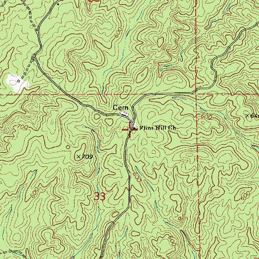 Topographic Map of Flint Hill Church, AL