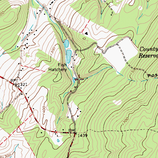 Topographic Map of Possum Hollow, PA