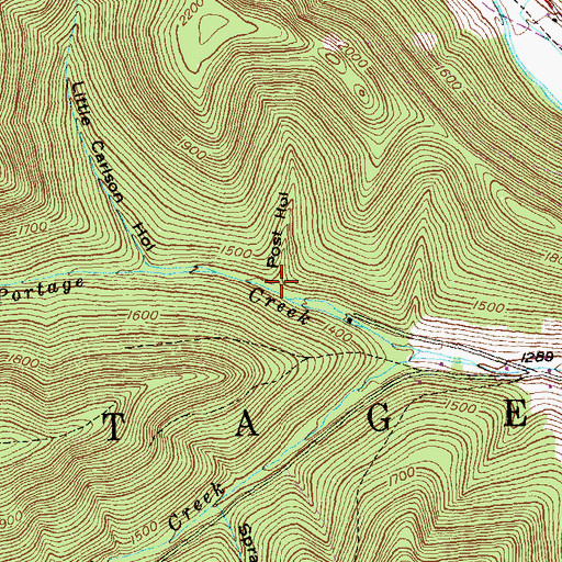 Topographic Map of Post Hollow, PA