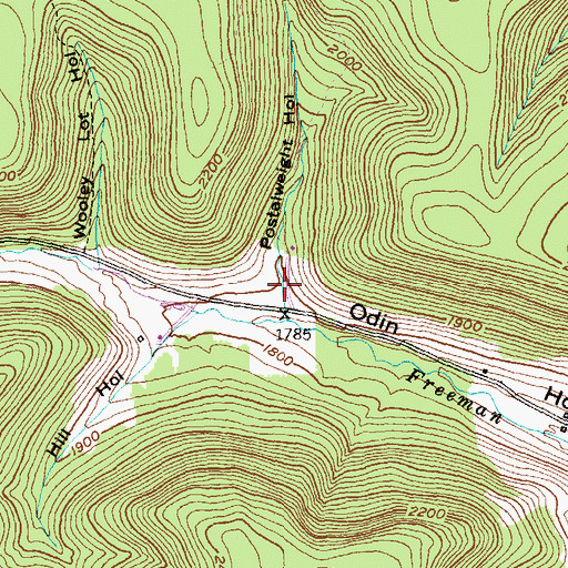 Topographic Map of Postalweight Hollow, PA