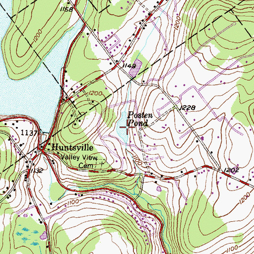 Topographic Map of Posten Pond, PA