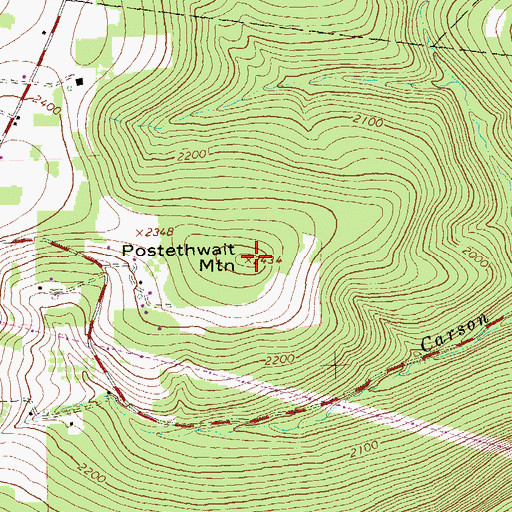 Topographic Map of Postethwait Mountain, PA