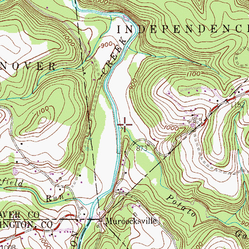Topographic Map of Potato Garden Run, PA