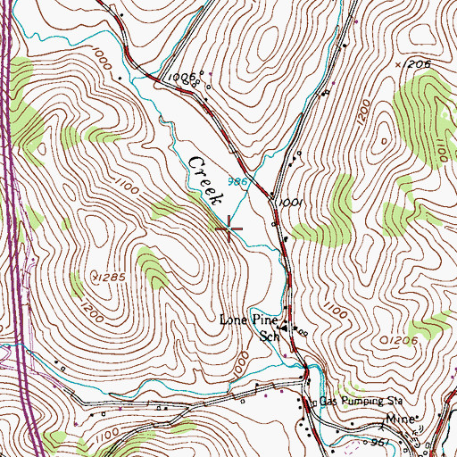 Topographic Map of Potato Run, PA