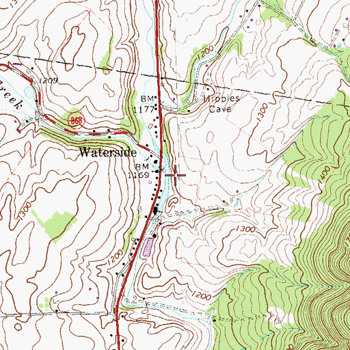 Topographic Map of Potter Creek, PA