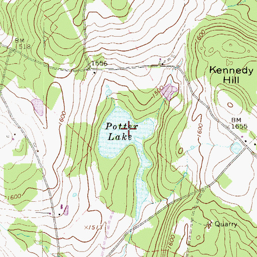 Topographic Map of Potter Lake, PA