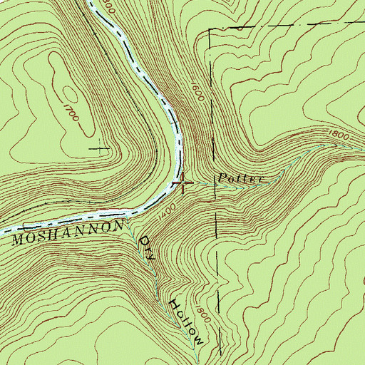 Topographic Map of Potter Run, PA