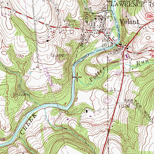 Topographic Map of Potter Run, PA