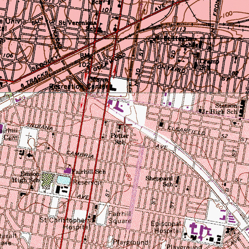 Topographic Map of Potter School, PA