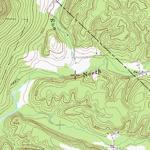 Topographic Map of Potts Run, PA