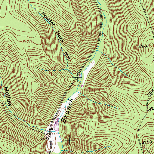 Topographic Map of Powder Horn Hollow, PA