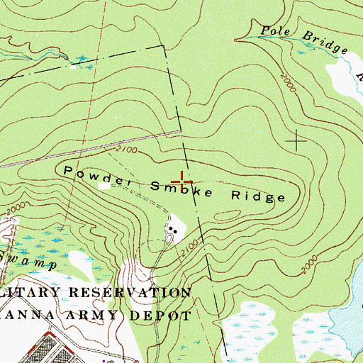 Topographic Map of Powder Smoke Ridge, PA