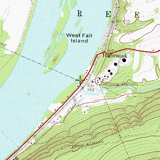 Topographic Map of Powells Creek, PA