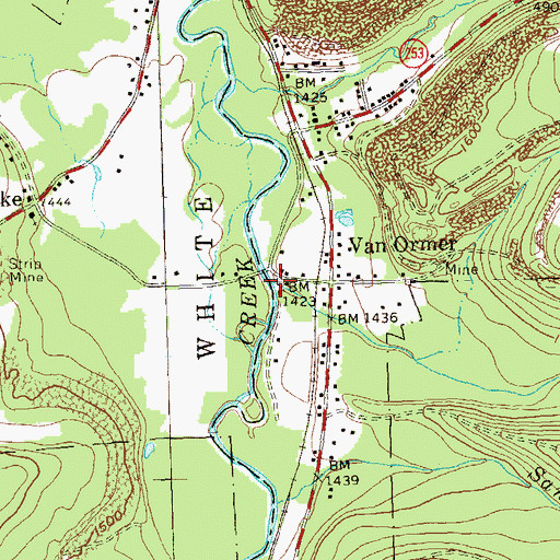 Topographic Map of Powell Run, PA