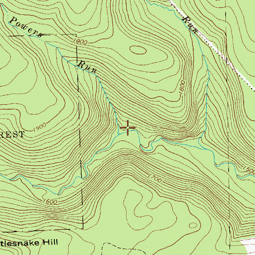 Topographic Map of Powers Run, PA