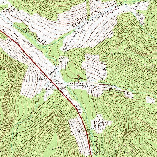 Topographic Map of Pratt Hollow, PA