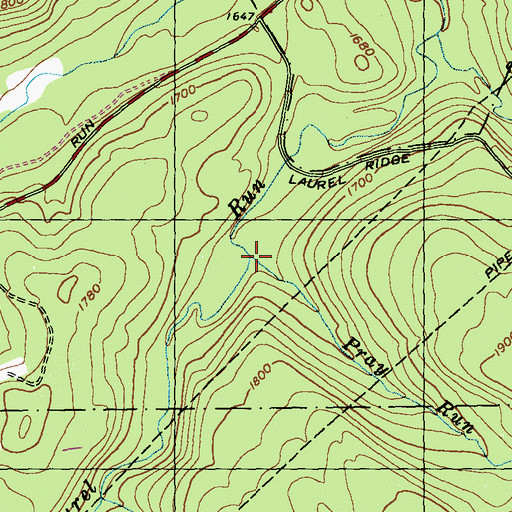 Topographic Map of Pray Run, PA