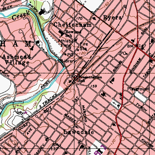 Topographic Map of Presentation School, PA