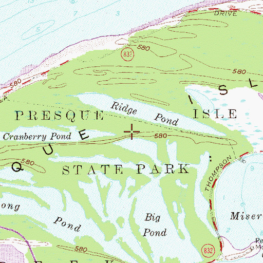 Topographic Map of Presque Isle, PA