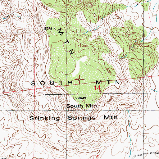 Topographic Map of Stinking Springs Mountain, AZ
